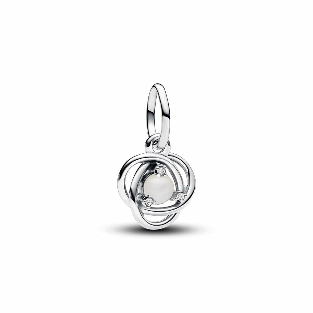 5669 Moments White Eternity Circle Dangle Charm - Sterling Silver Charm